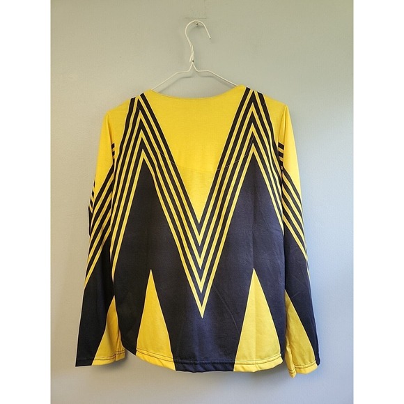CCK Style Womens Yellow Black Chevron Stripe V-Neck Top Size S 36 - Picture 3 of 4